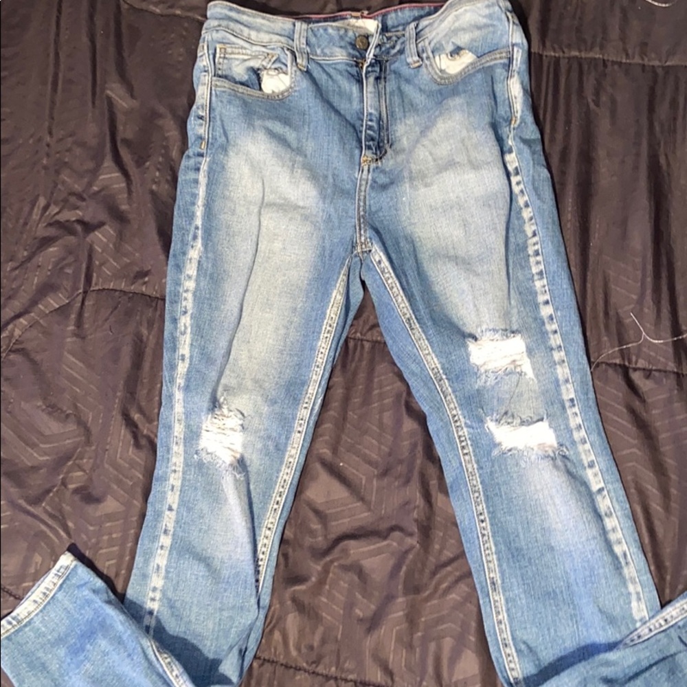 Barley worn jeans